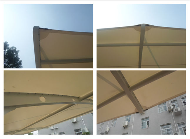 黃陂祁家灣鎮(zhèn)膜結(jié)構(gòu)車棚拉膜現(xiàn)場施工圖