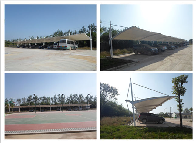 恒天嘉華膜結構車棚現(xiàn)場成品圖