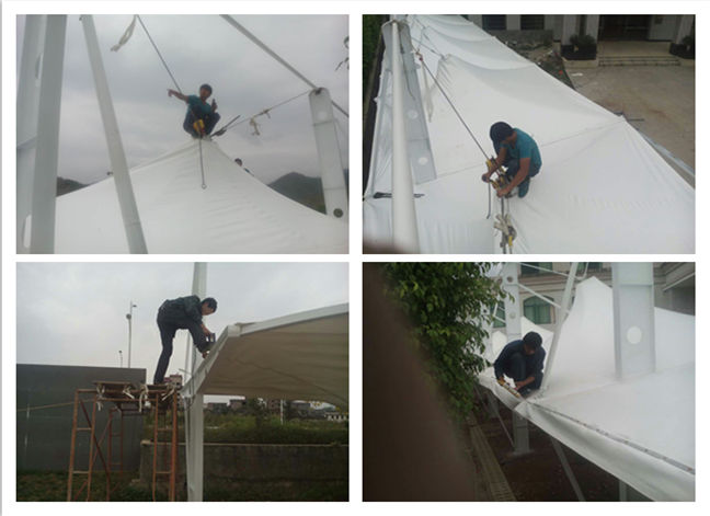 新豐縣保護(hù)局車棚拉膜圖