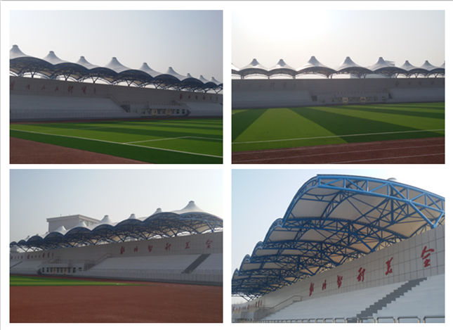 遼寧財(cái)貿(mào)學(xué)院體育看臺膜結(jié)構(gòu)完工成品圖