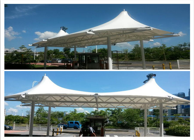 深圳羅湖小區(qū)大門門頭膜結(jié)構(gòu)完工成品圖