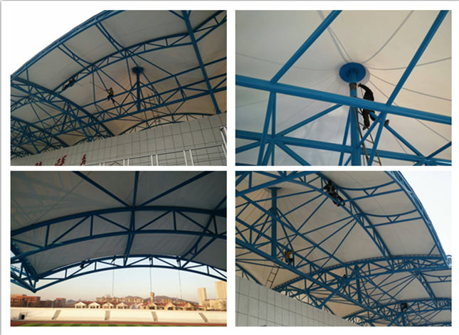 遼寧財(cái)貿(mào)學(xué)院體育看臺膜結(jié)構(gòu)現(xiàn)場施工圖