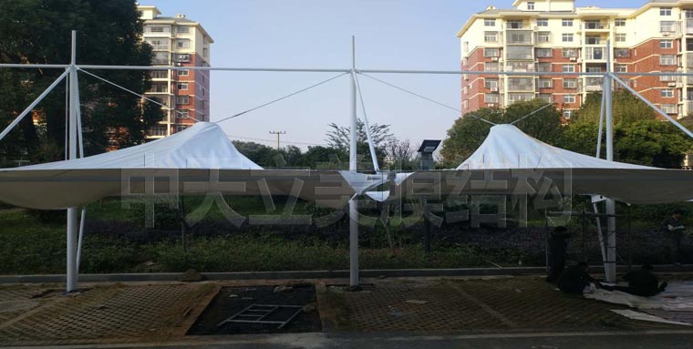 膜結構車棚施工照片