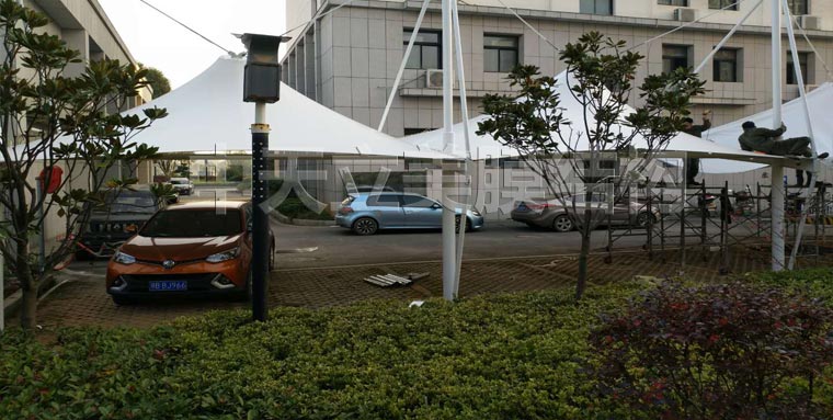 膜結構車棚施工照片