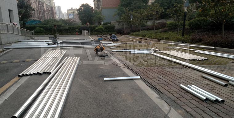 膜結構車棚施工照片