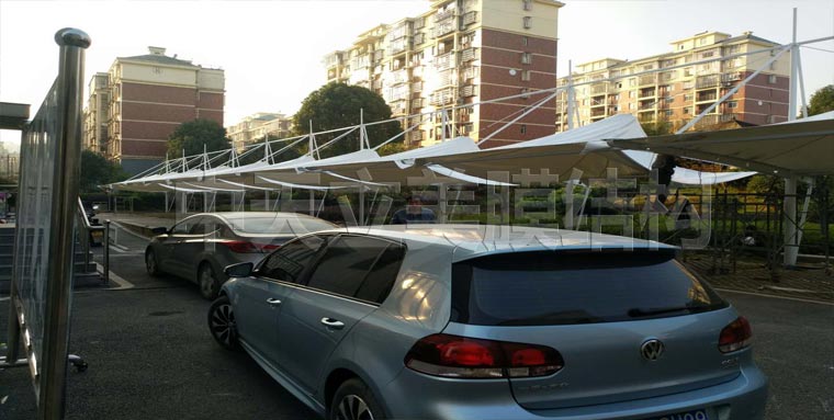 膜結構車棚施工照片